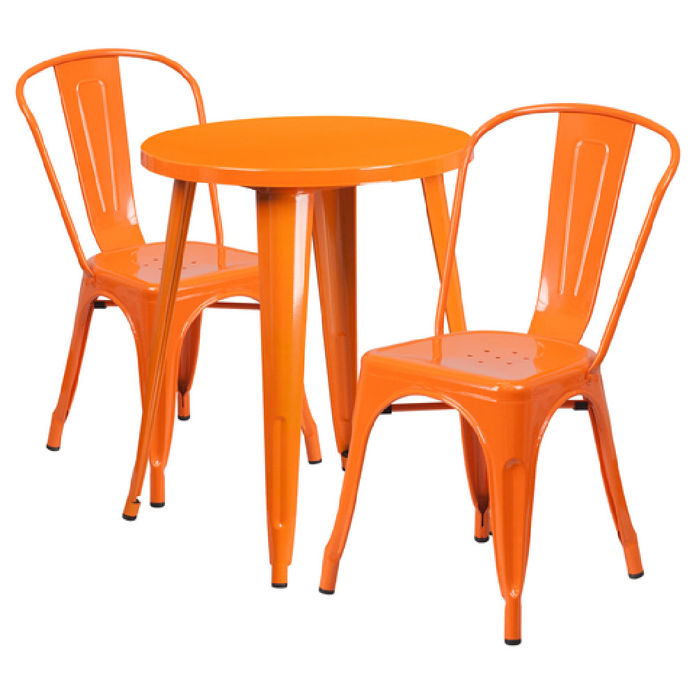 Flash Furniture CH-51080TH-2-18CAFE-OR-GG Table And Chair Set Includes (1) 24" Dia. X 29"H Table