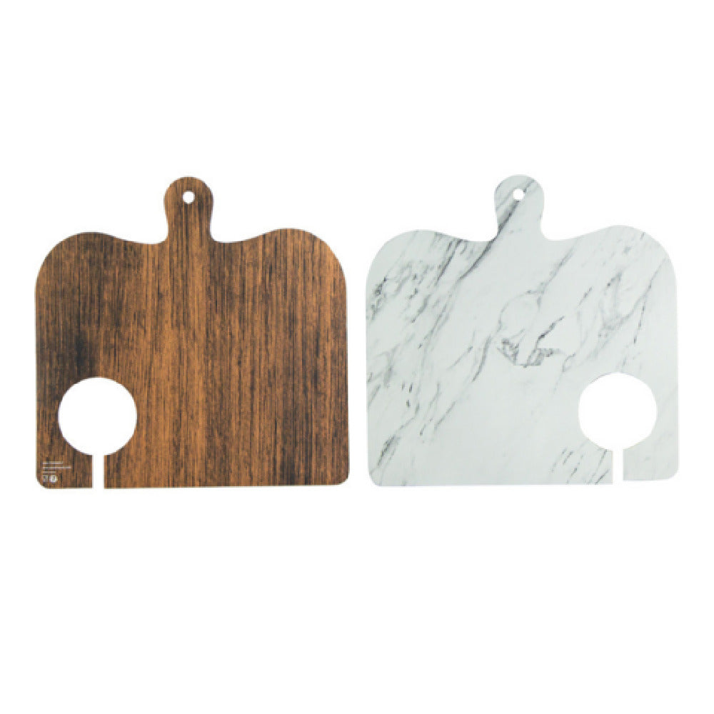 PacknWood 210PLO2828 - Double Face Marble/Wooden Planks For Mezze/Tapas With Hole