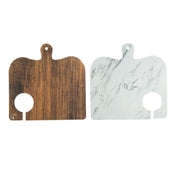 PacknWood 210PLO2828 - Double Face Marble/Wooden Planks For Mezze/Tapas With Hole
