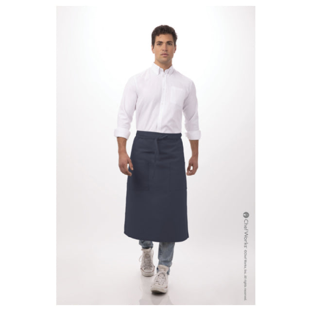 Chef Works 122A-NAV-0 Bistro Waist Apron 32" L X 27½"W (2) Patch Pockets (right With Pencil Divide)