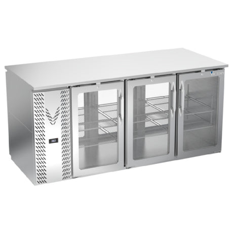 Victory VBB72HC-FG-PT-S - Pass-Thru Back Bar Refrigerator, Food Rated, Three-section