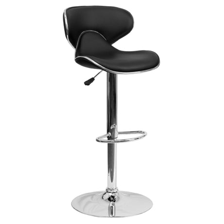 Flash Furniture DS-815-BK-GG Swivel Bar Stool Adjustable Height Contemporary Style