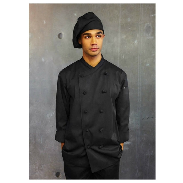 Chef Works COBLBLK3XL Montpellier Chef Coat Double-breasted Long Sleeves