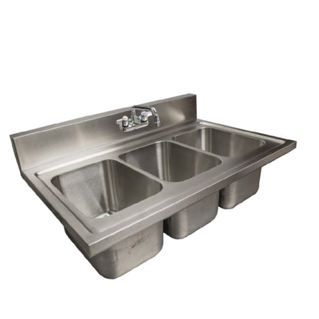 BK Resources DDI3-R5-1014-PG Drop-In Sink (3) Compartment 36"W X 24"D