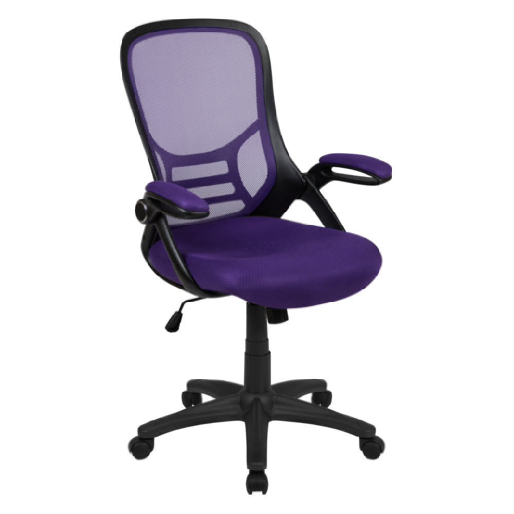 Flash Furniture HL-0016-1-BK-PUR-GG Porter Swivel Office Chair 40-1/4" To 44" Adjustable Height