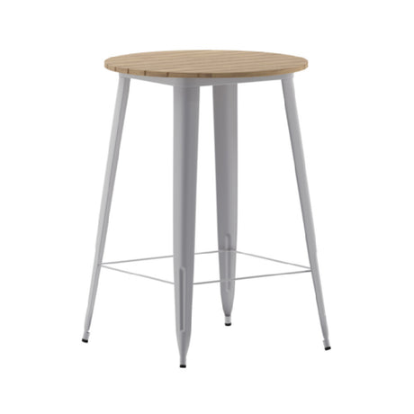 Flash Furniture JJ-T14623H-76-BRSL-GG Declan Bar Height Dining Table 30" Dia. X 42"H Round Table