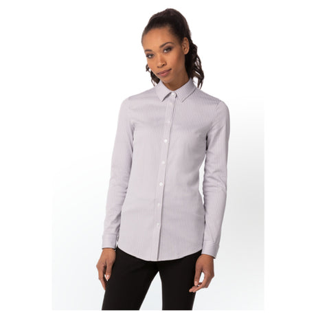 Chef Works SFC02WGRYXS Women's Spiritoso Dress Shirt Long Sleeves Adjustable Button Cuffs