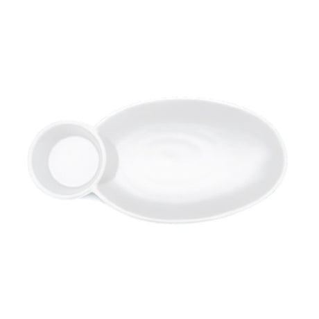 Elite Global Solutions JWC1408-W Chip & Dip Bowl 10" X 5-1/2" X 2-1/8"H (1) 20 Oz. & (1) 4 Oz.