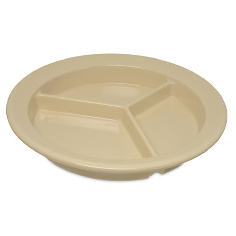 Carlisle 4351625 Carlisle Dallas Ware® Compartment Plate 9" Dia. 3 Compartments