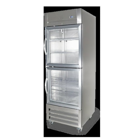 Kelvinator KCHRI27R2HGDR (738317) 2-half Glass Door 27" Long Refrigerator With Exterior Back And Bottom Panels In Galvanized Steel