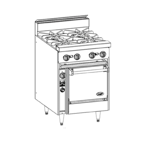 Jade Range JBR-4 Bistro™ Restaurant Range Gas 24"