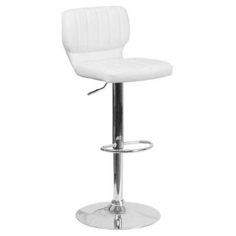 Flash Furniture CH-132330-WH-GG Swivel Barstool Adjustable Height Contemporary Style