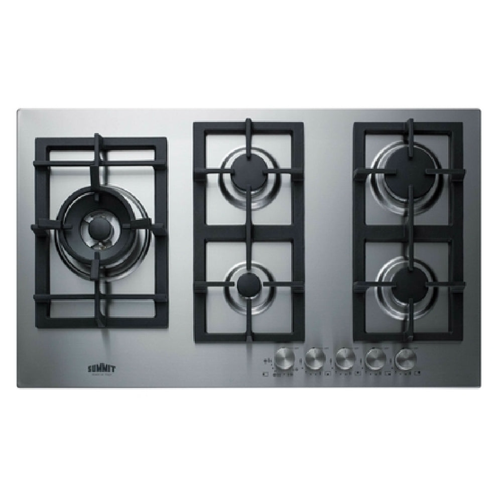 Summit GCJ536SS Gas Cooktop 33-7/8" W (5) Sealed Burners: (2) 6000 BTU