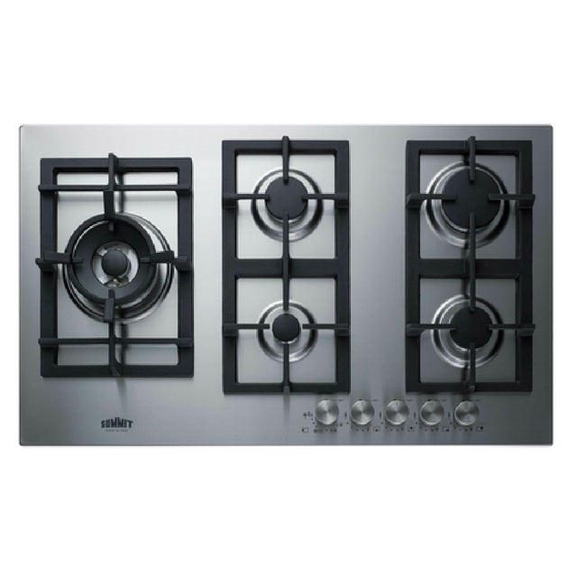 Summit GCJ536SS Gas Cooktop 33-7/8" W (5) Sealed Burners: (2) 6000 BTU