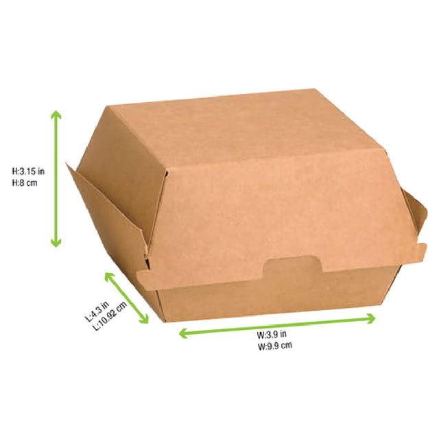 PacknWood 210EATBUK105 - Grab & Go Burger Box, 3.9"W X 4.3"L X 3.15"H, Mini
