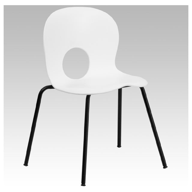 Flash Furniture RUT-NC258-WHITE-GG Hercules Series Designer Stacking Chair 770 Lb. Weight Capacity