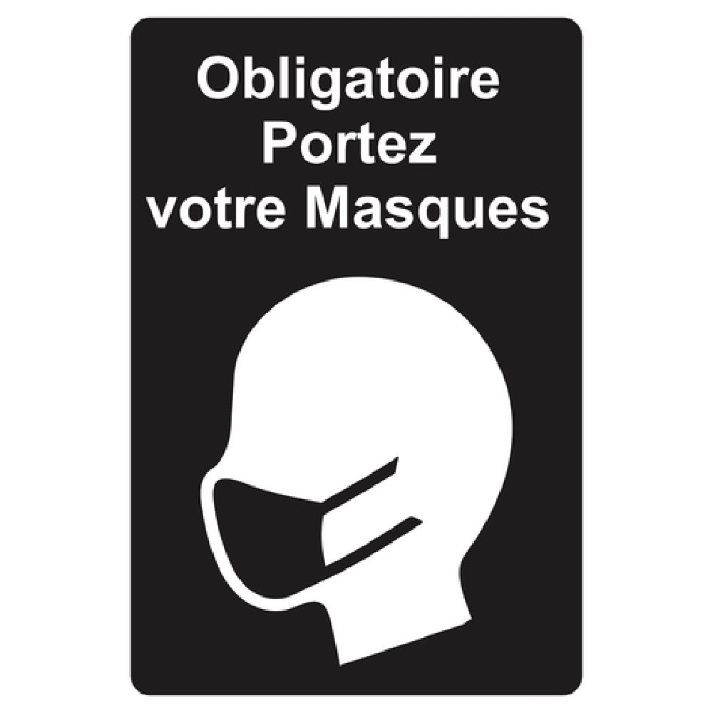 Tablecraft 10698 Sign "Please Wear A Face Mask" French Version