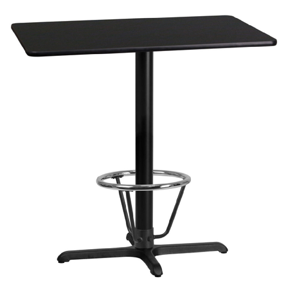 Flash Furniture XU-BLKTB-2442-T2230B-3CFR-GG Table 42"W X 24"D X 43-1/8"H Bar Height