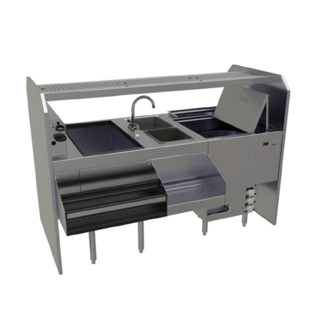 Glastender PSC-66R Complete Style Pass-Thru Cocktail Station With Glasswasher 66"W X 32"D