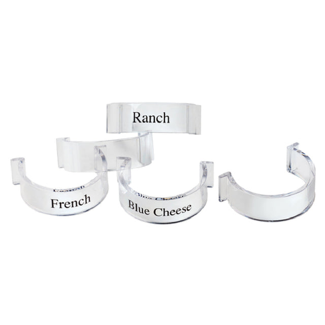 Cal Mil 3300-CLIPSET Label Clips For Salad Dressing Bottle (includes: (1) Each Of Blue Cheese