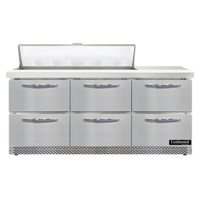 Continental Refrigerator SW72N12-FB-D Sandwich Unit Front Breather 72"W