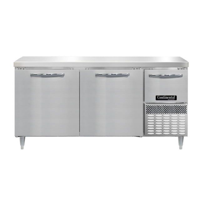 Continental Refrigerator DRA68NSS Designer Line Refrigerated Base Worktop Unit