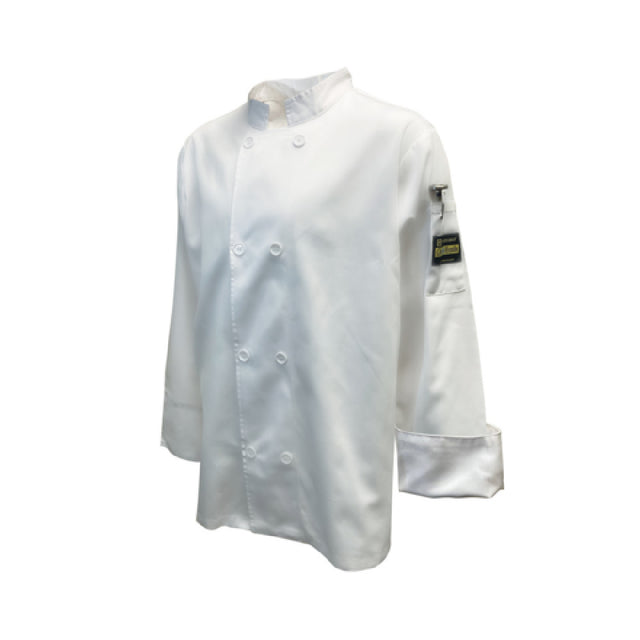 Thunder Group CJ304WH3XL Chef Regalia Men's French Cuffs Chef Jac Tapered Long Sleeve
