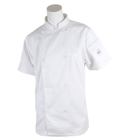 Mercer Culinary M61032WHXXS Genesis Women's Chef Jacket Short Sleeve (8) Traditional Buttons