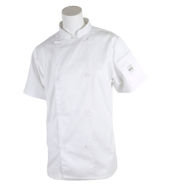 Mercer Culinary M61032WHM Genesis Women's Chef Jacket Short Sleeve (8) Traditional Buttons