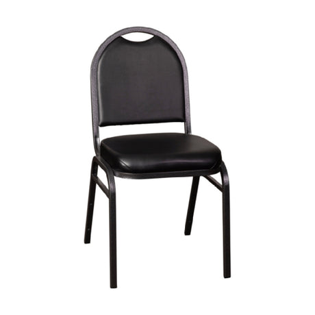 Flash Furniture NG-ZG10006-BK-SILVERVEIN-GG HERCULES Series Commercial Grade 500 LB. Capacity Dome Back Stacking Banquet Chair In Black Vinyl With Silver Vein Metal Frame