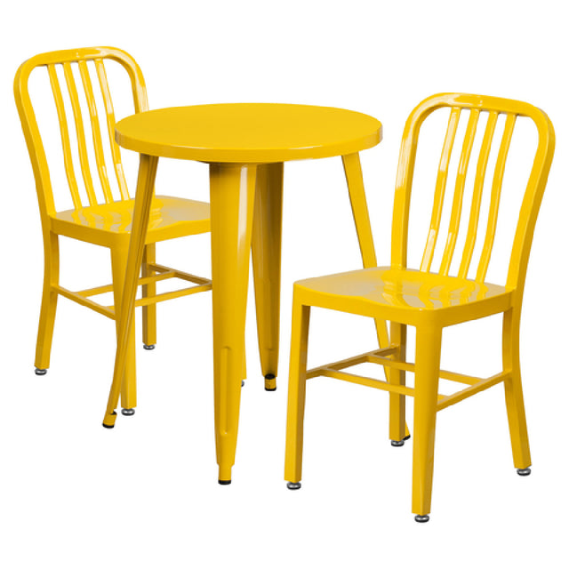 Flash Furniture CH-51080TH-2-18VRT-YL-GG Table And Chair Set Includes (1) 24" Dia. X 29"H Table