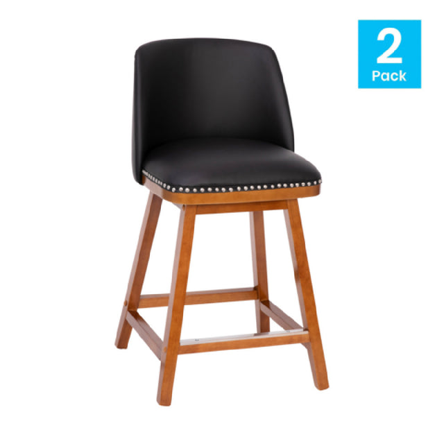 Flash Furniture CH-192162X000PU-24-BK-GG Julia Counter Stool 300 Lb. Weight Capacity