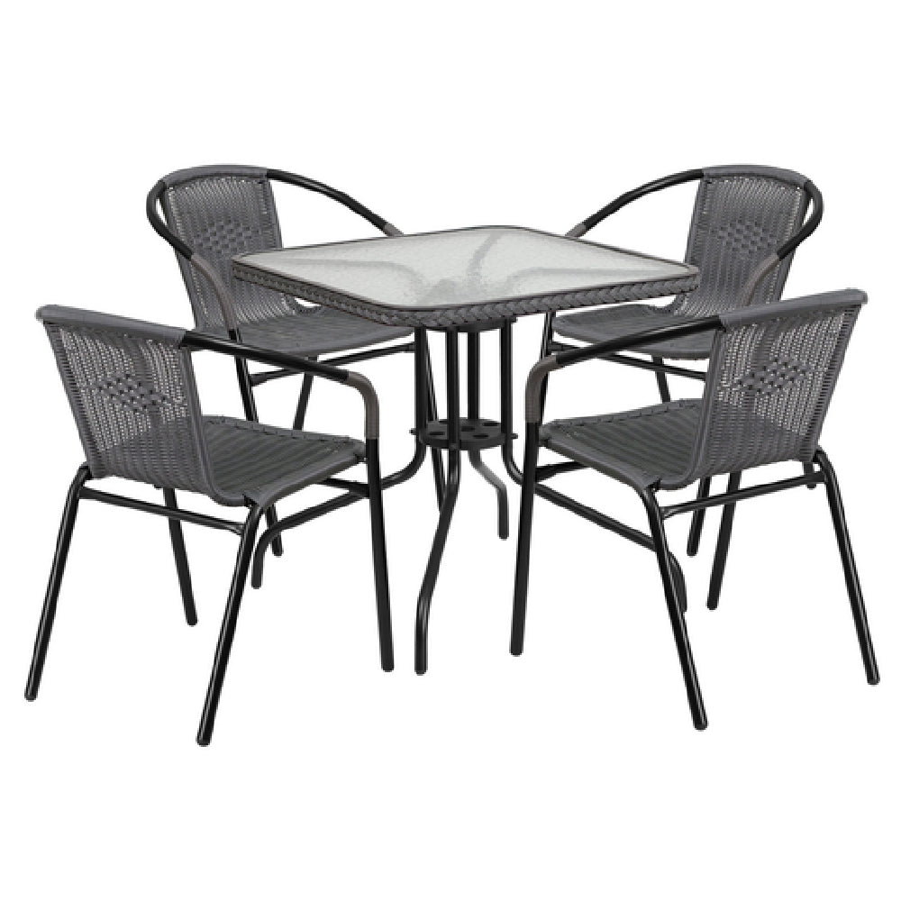 Flash Furniture TLH-073SQ-037GY4-GG Table & Chair Set Includes (1) 28"W X 28"D X 28"H Table