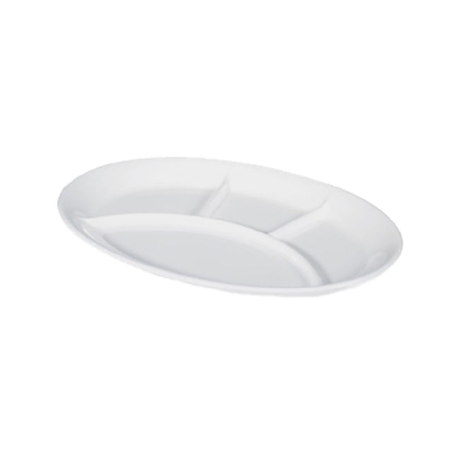 GET Enterprises CP-134-W Diamond White™ Plate 13"L X 9-1/2"W Oval