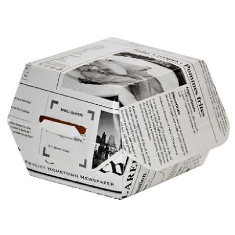 PacknWood 210EATBNEWS50 - Grab & Go Sider Box, 2oz., 2.8" X 2.8" X 2"