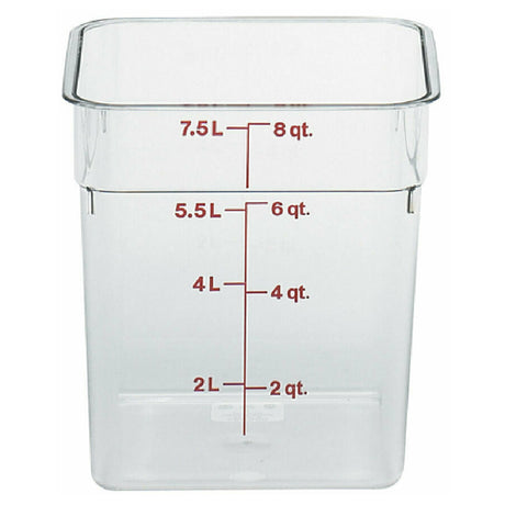 Cambro 8SFSCW135 CamSquare® Food Container 8 Qt. 8-3/8"L X 8-3/8"W X 9-1/8"H