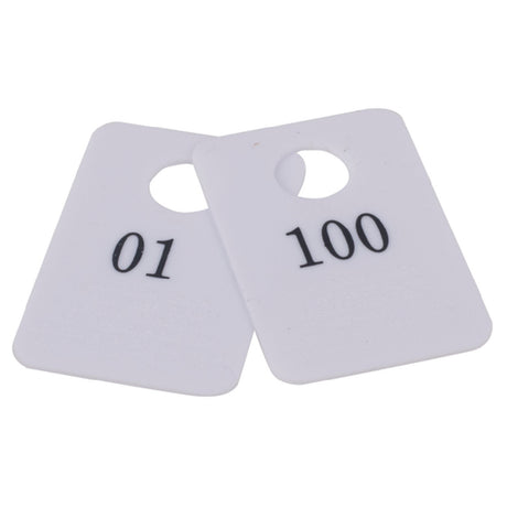 Stanton Trading 5PCR-1-100 - Coat Room Checks, Plastic, With Hanger Hold And "Not Responsible" Disclaimer (set Is Numbered 1-100 & Includes 1 Of Each Number)