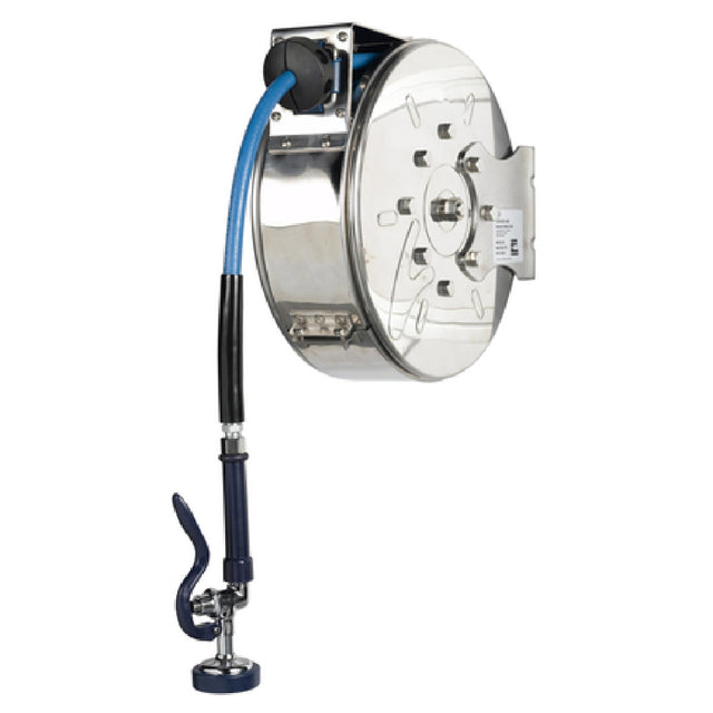 T&S Brass B-7122-C01 Hose Reel System Enclosed 3/8" X 30' Hose With Blue Spray Valve