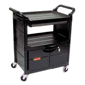 Rubbermaid FG345700BLA - Utility Cart, 33-5/8"L X 18-5/8"W X 37-3/4"H, (3) Shelves