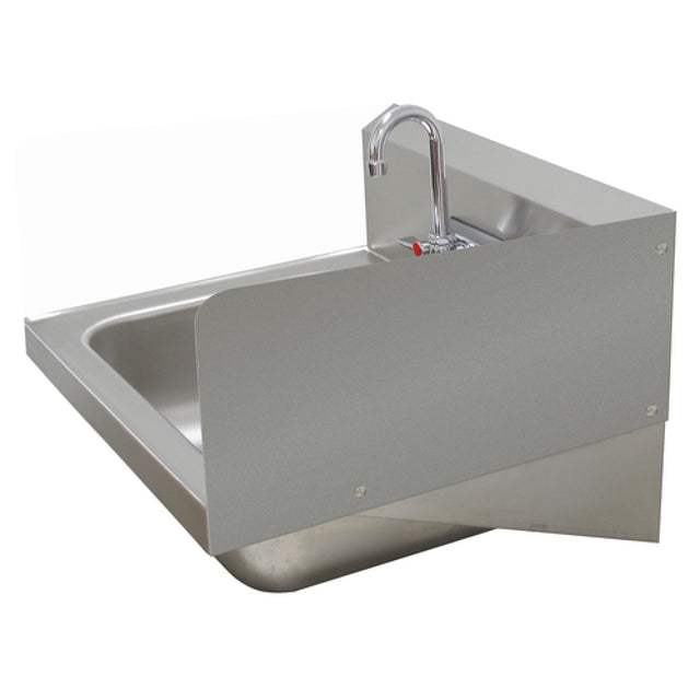 Advance Tabco 7-PS-27E Bolted Side Splash 7-3/4"H (installed Height) For Hand Sinks With 16" Wide X 14" Front-to-back Bowl