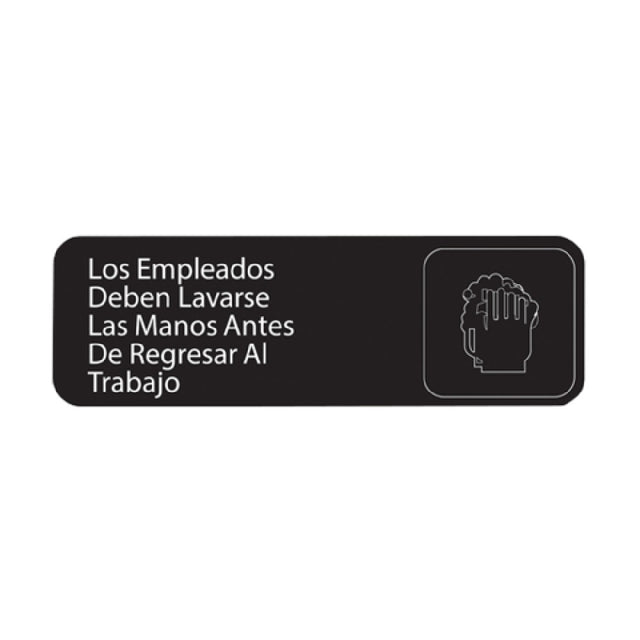 Vollrath 4531 Los Empleados Deben Lavarse Las Manos Antes De Regresar Al Trabajo (Employees Must Wash Hands Before Returning To Work) Sign