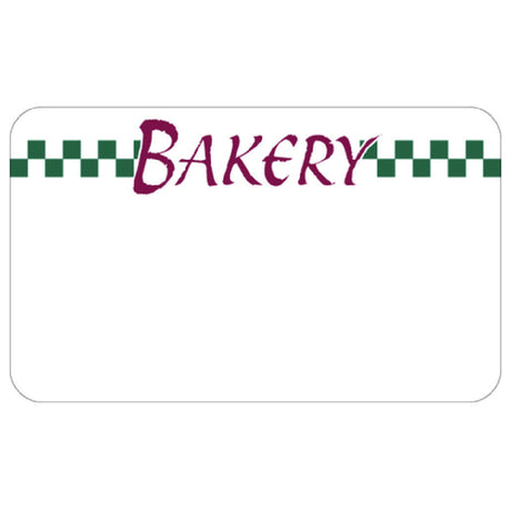 Hubert 92705 - Merchandising Tag, "Bakery" With Green Checkered Design, 3-3/4" X 2-1/4"H