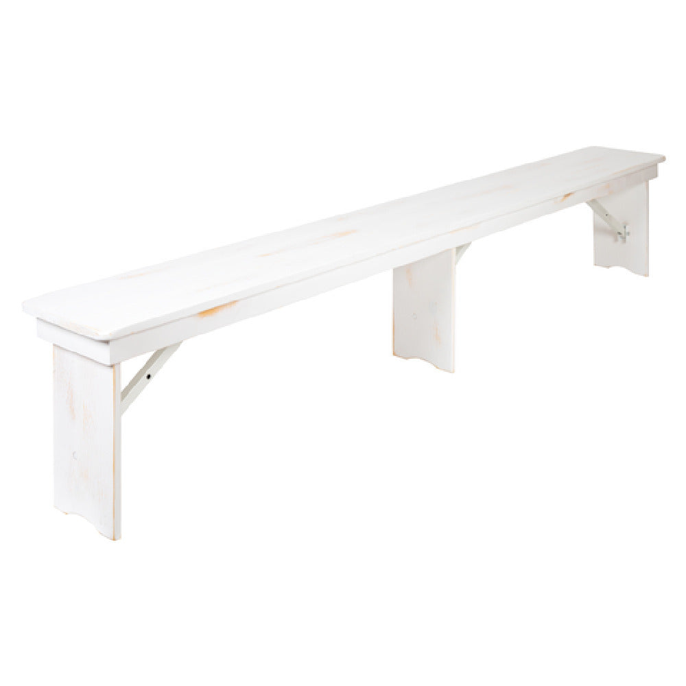 Flash Furniture XA-B-96X12-L-WH-GG Hercules Series Folding Rustic Farm Bench 96"W X 12"D X 17-1/2"H