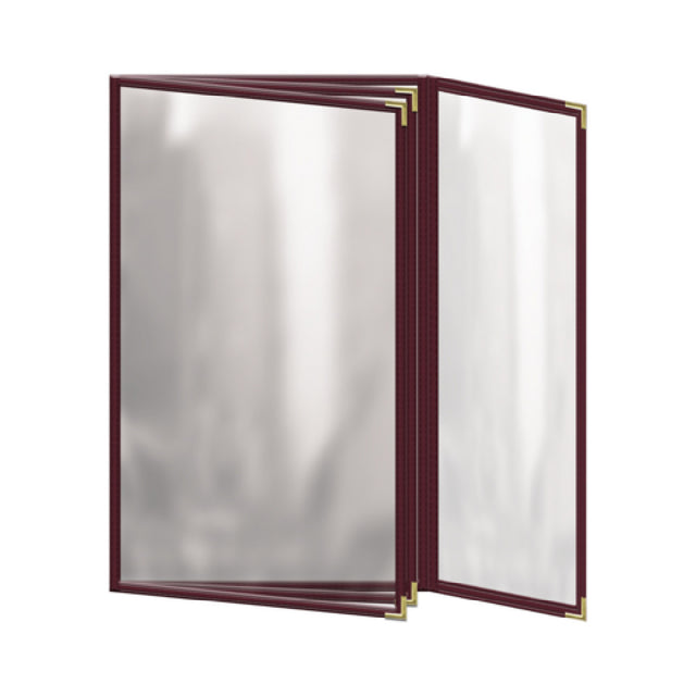 Risch TETBQ 8.5X14 Deluxe Clear Sewn Menu Cover 8-1/2" X 14" Triple Pocket Booklet