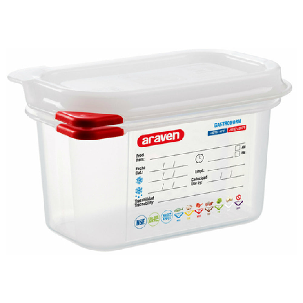 Carlisle 03021 Araven Food Storage Container 1.1 Qt. 6-15/16" X 4-1/4" X 4"
