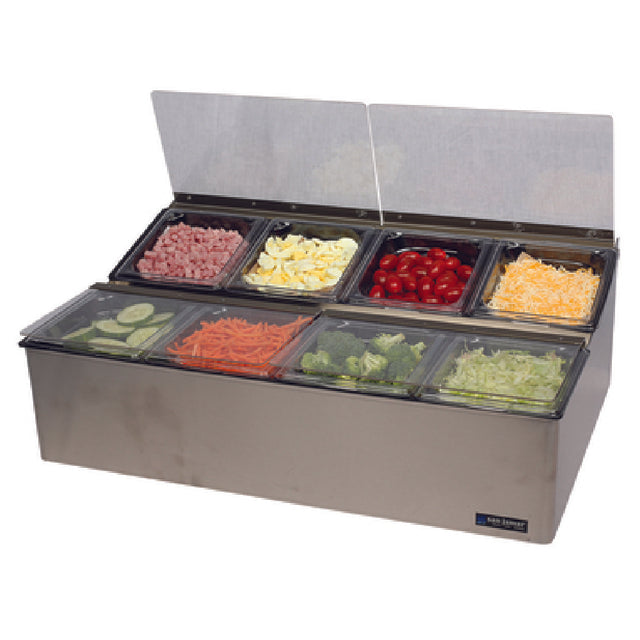 San Jamar FP9248FL EZ-Chill™ Food Prep Center 25-1/4"W X 16-1/2"D X 8"H Includes: (8) 1/6 Pans