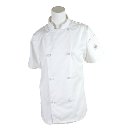 Mercer Culinary M61042WHXXS Genesis Women's Chef Jacket Short Sleeve (8) Cloth Knot Buttons