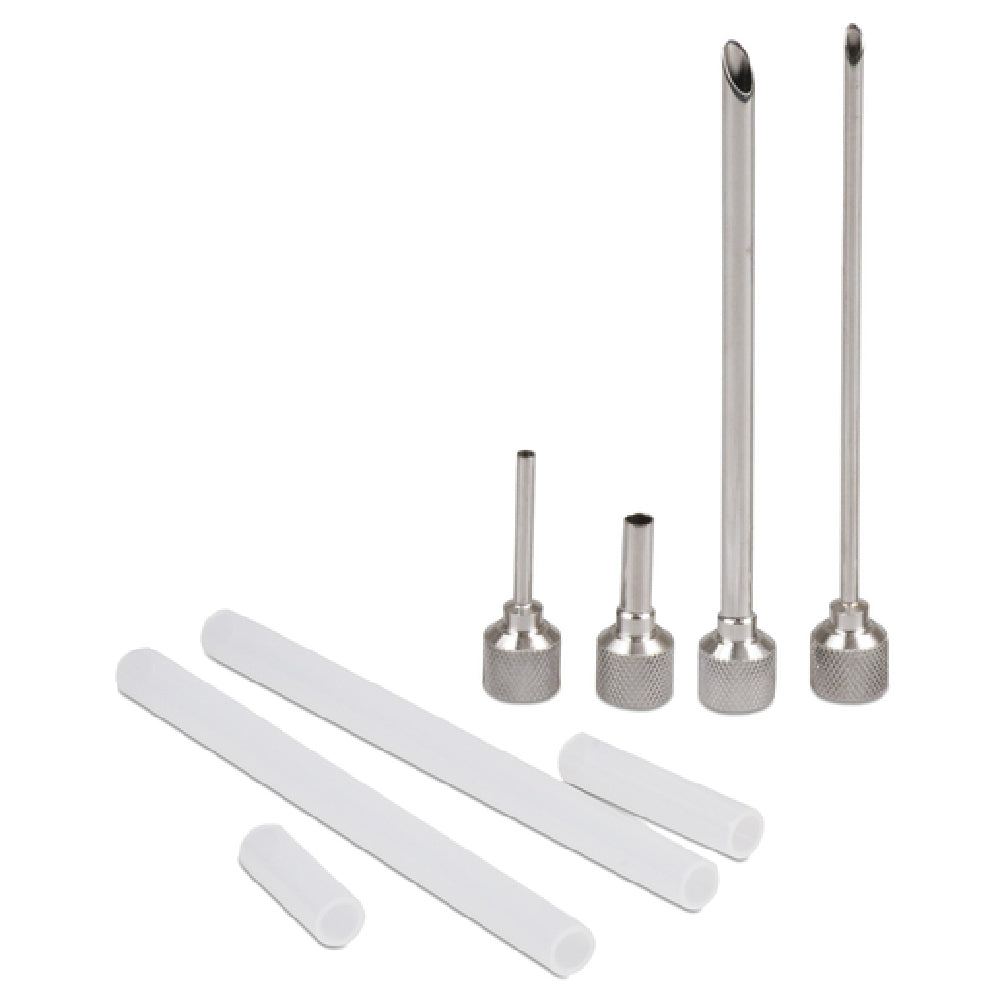 JB Prince B948 ISi Injector Tip Set Includes: (1) 3mm Dia. Long Tip (1) 5mm Dia. Long Tip (1) 3mm Dia. Short Tip And (1) 5mm Short Tip