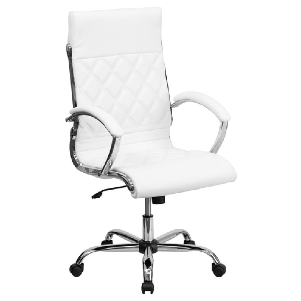 Flash Furniture GO-1297H-HIGH-WHITE-GG Designer Executive Swivel Office Chair 43" To 46-1/2" Adjustable Height