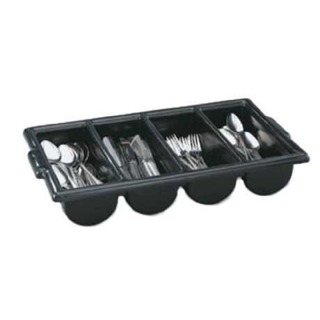 Vollrath 52653 Cutlery Dispenser/Box BLACK Plastic With 4 Rounded Compartments